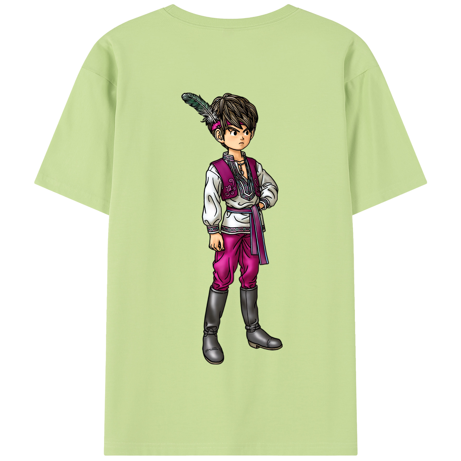 （画像用） ドラゴンクエスト Doragon Kuesuto Dragon Quest 綿100％半袖Tシャツ（背面プリント）